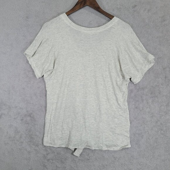 Veronica M. Essentials Womens V-Neck Front Tee Medium Heather Gray Soft & Comfy - Picture 2 of 5